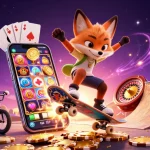 Engage in exciting gaming at hitclub with cartoon characters surrounded by vibrant casino elements.