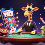 Experience thrilling moments with hitclub at this vibrant casino scene featuring playful characters.
