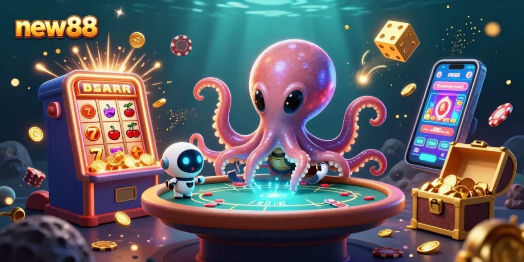 Engage in thrilling wins at new88 with dynamic alien poker scene and jackpot elements