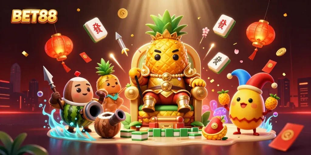 Experience thrilling gameplay at BET88 with vibrant characters and dynamic casino elements.