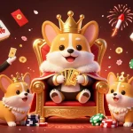 Experience laetoto with an engaging royal corgi scene showcasing vibrant casino elements and dynamic celebrations.