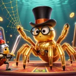Experience thrilling gameplay at 32win with a vibrant casino scene showcasing exciting slot action and lively characters.