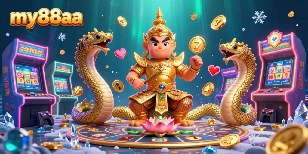 Experience thrilling wins at my88aa with a vibrant 3D casino scene featuring enchanting elements.