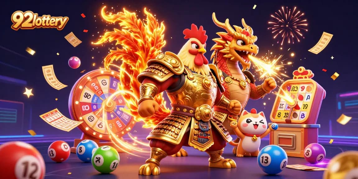 Experience excitement with 92lottery's animated characters and vibrant gaming elements.