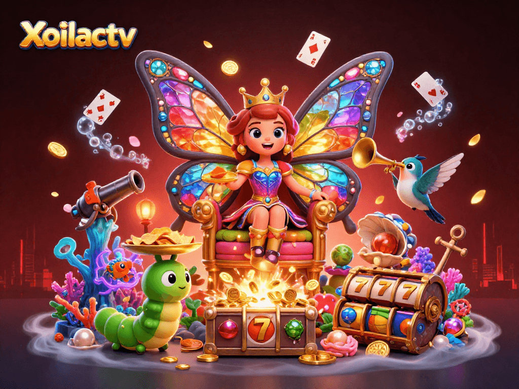 Xoilactv invites players to enjoy vibrant slots with a 3D butterfly queen and treasures!