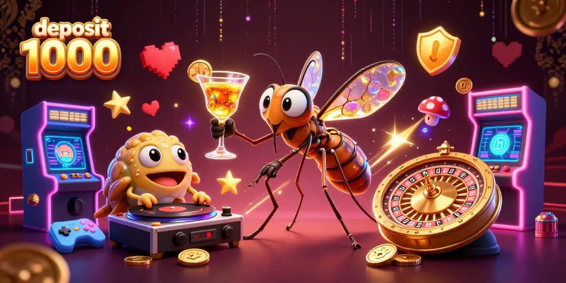 Activate thrilling games and bonuses at deposit 1000 slot site with unique 3D gaming illustration.