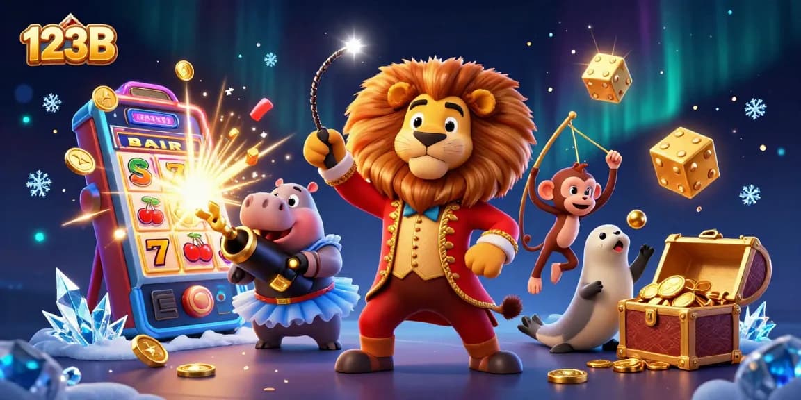 Experience the thrill of 123B with vibrant characters and exciting casino elements in a dynamic scene.