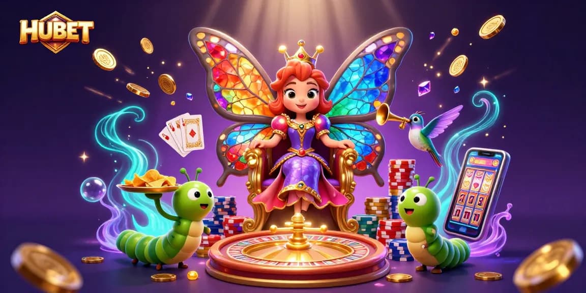 Experience winning strategies at HUBET with vibrant casino-themed 3D illustration.