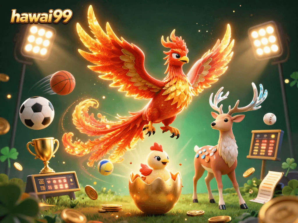 Experience thrilling moments with hawai99 as the phoenix rises amid dynamic sports elements.