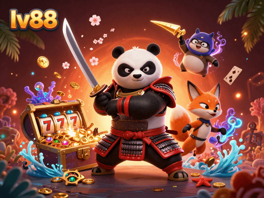 Experience exciting slots at lv88 with vibrant characters and dynamic gaming elements in a colorful casino world.