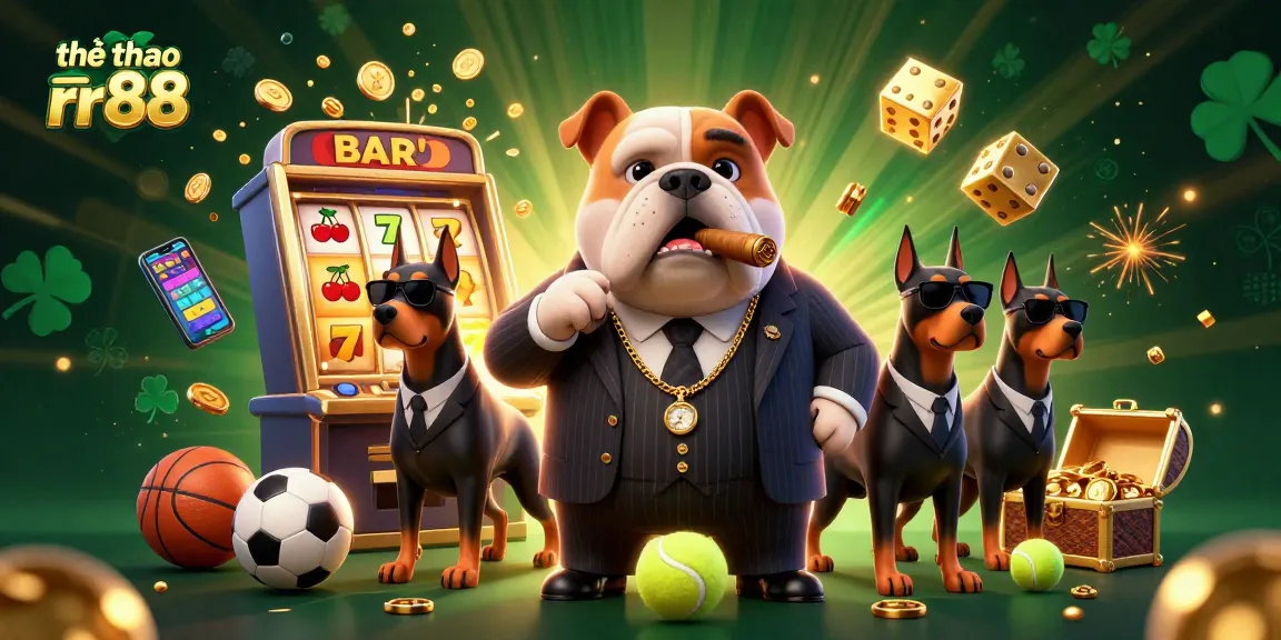 Engage with thể thao rr88 sports betting action featuring a dynamic cartoon mafia scene with sports elements.