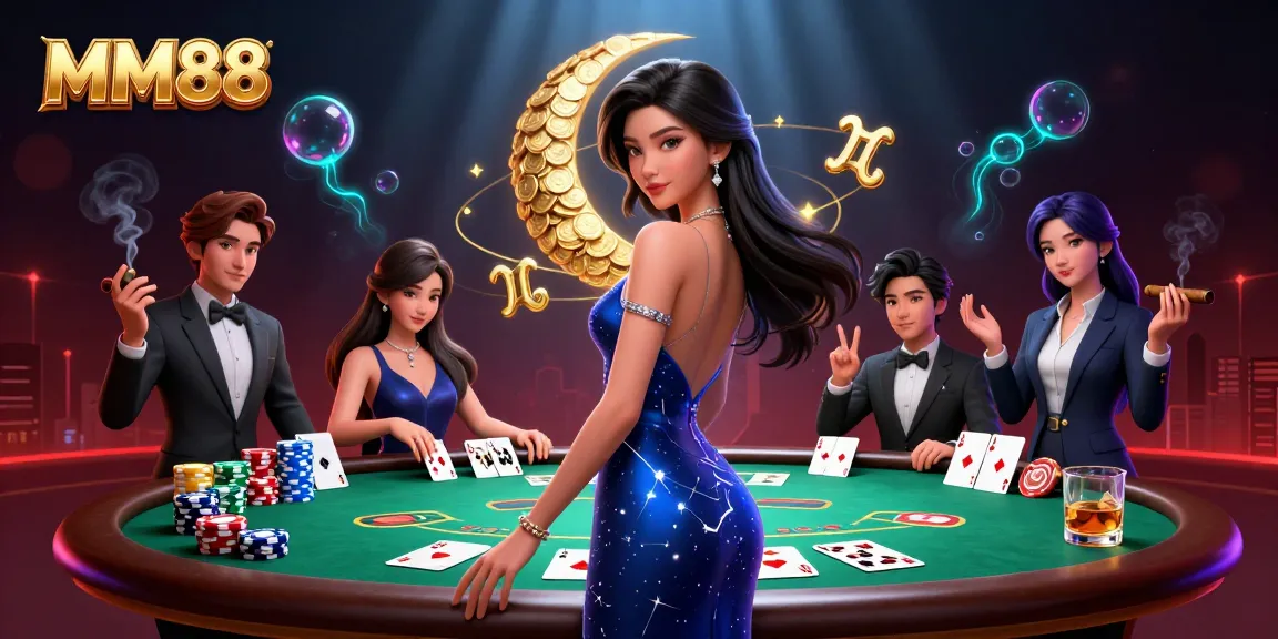 Experience the thrill of MM88 with a luxurious casino scene featuring elegant gaming elements and captivating ambiance.
