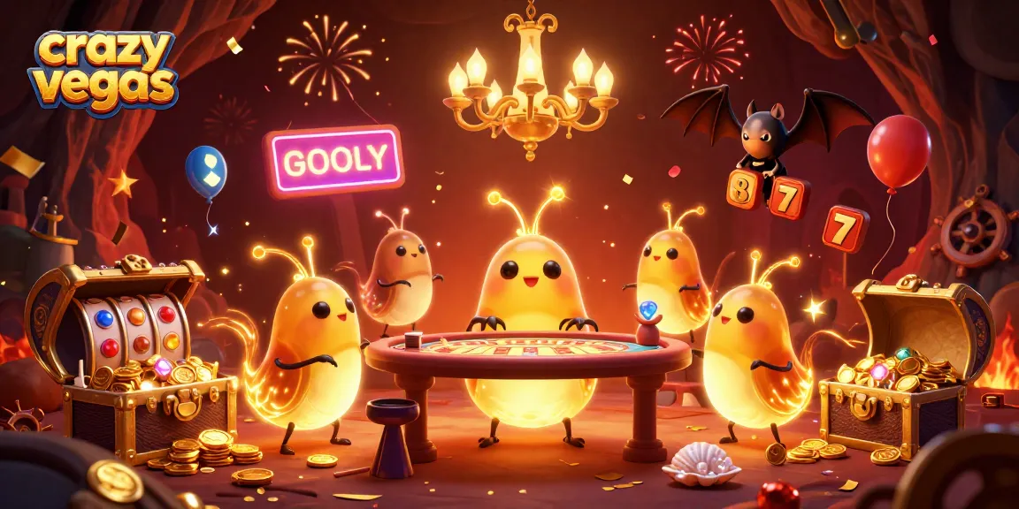 Experience the excitement at crazyvegas with glowworms lighting up a vibrant casino scene.