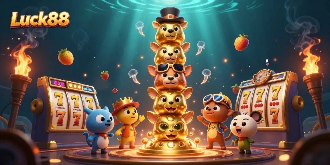 Win big with the vibrant Luck88 slot game featuring a dynamic totem pole and exciting game elements.