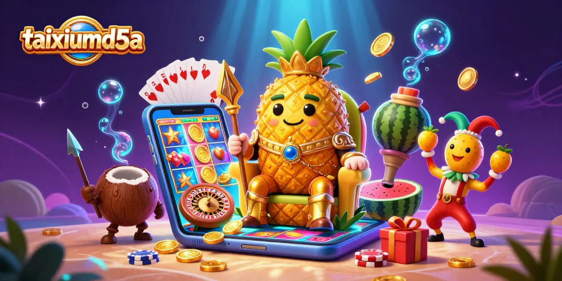 Engage with taixiumd5a as the golden pineapple king rules a vibrant beach casino.