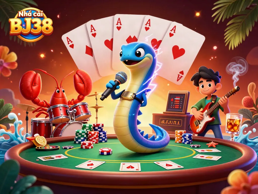Experience thrilling gameplay at Nhà cái BJ38 in this dynamic underwater casino scene.