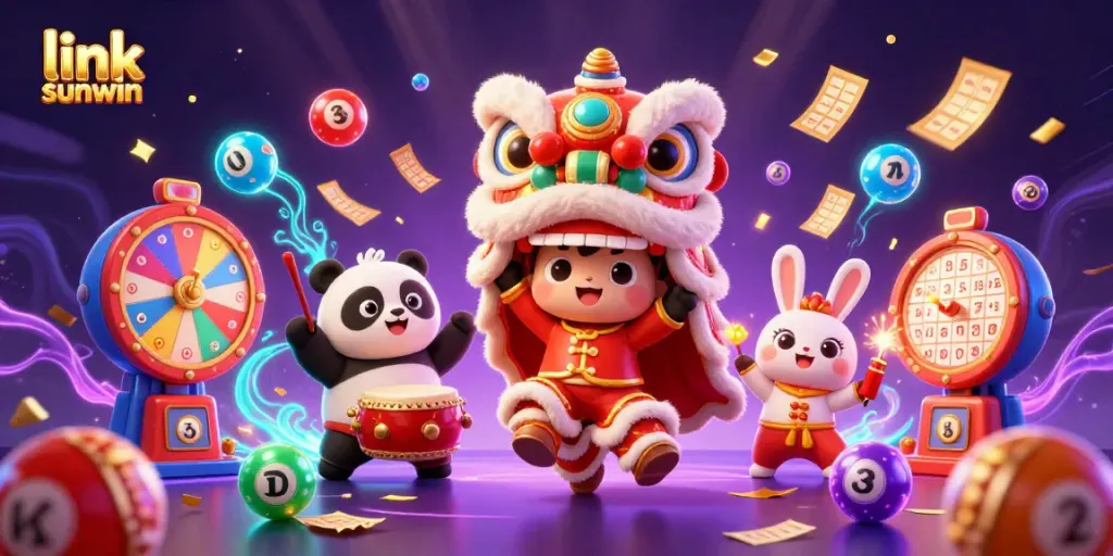 Experience the excitement of gambling with link sunwin in this vibrant casino-themed illustration featuring animated characters and lively elements.