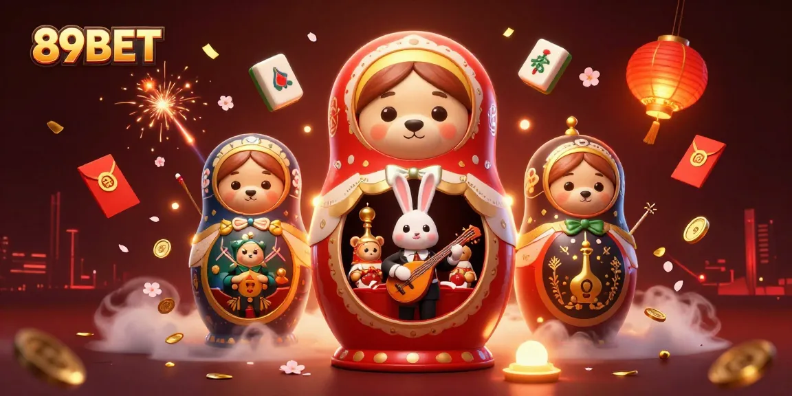 Experience the vibrant energy of 89BET with animated casino characters and elements in a festive scene.