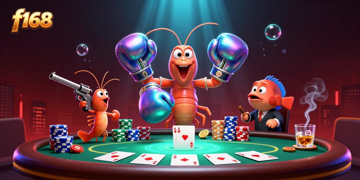 Engage in thrilling gambling action at f168 with vibrant poker gameplay and animated characters.