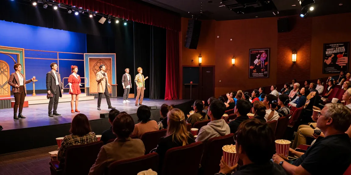 Experience the excitement of rokok88's live theatre performances with engaging actors and a captivated audience.