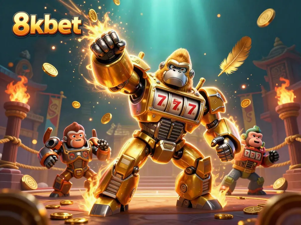 Experience thrilling wins with 8xbet's exciting casino action in an illustrated scene.