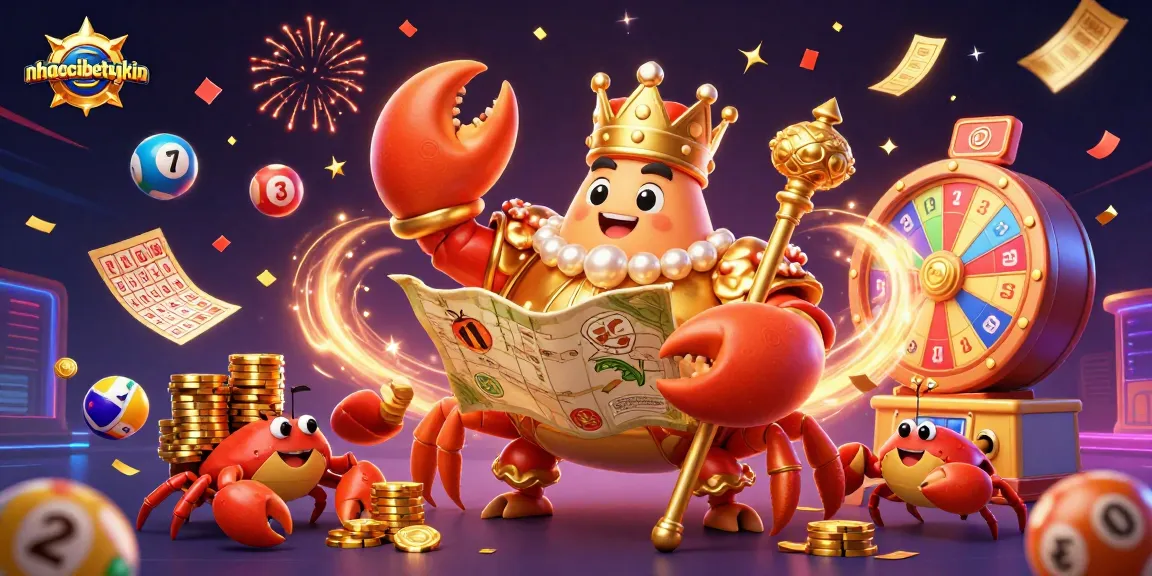 Experience thrilling gameplay with nhacaibetuytin featuring a golden crab emperor surrounded by vibrant casino elements!