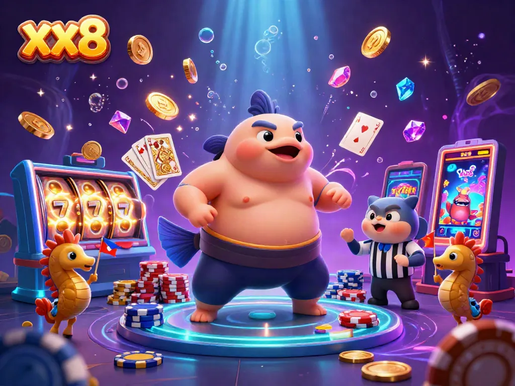 Experience thrilling slots gameplay in a vibrant xx8 underwater scene with dynamic gaming elements.