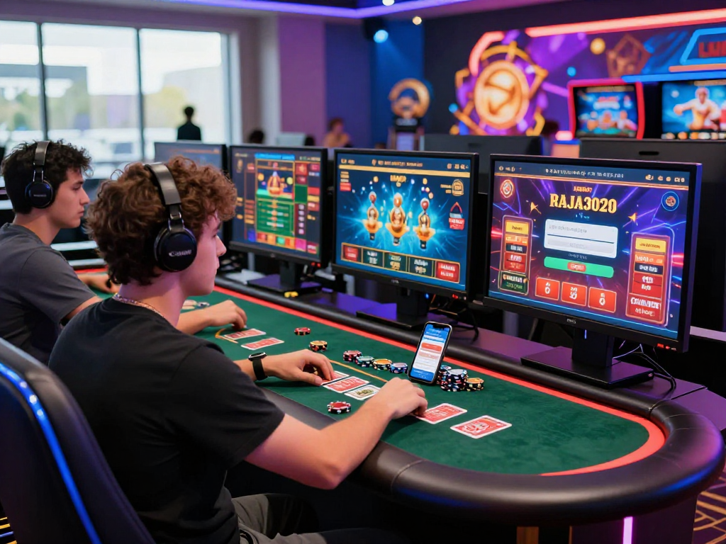 Engaging gaming environment featuring link alternatif raja328 with vibrant live casino games and excited player.