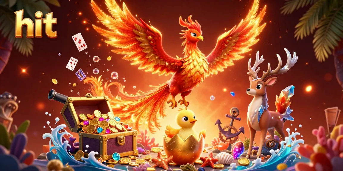 Experience the thrilling hit of excitement as a phoenix and baby emerge amidst a flurry of casino treasures.