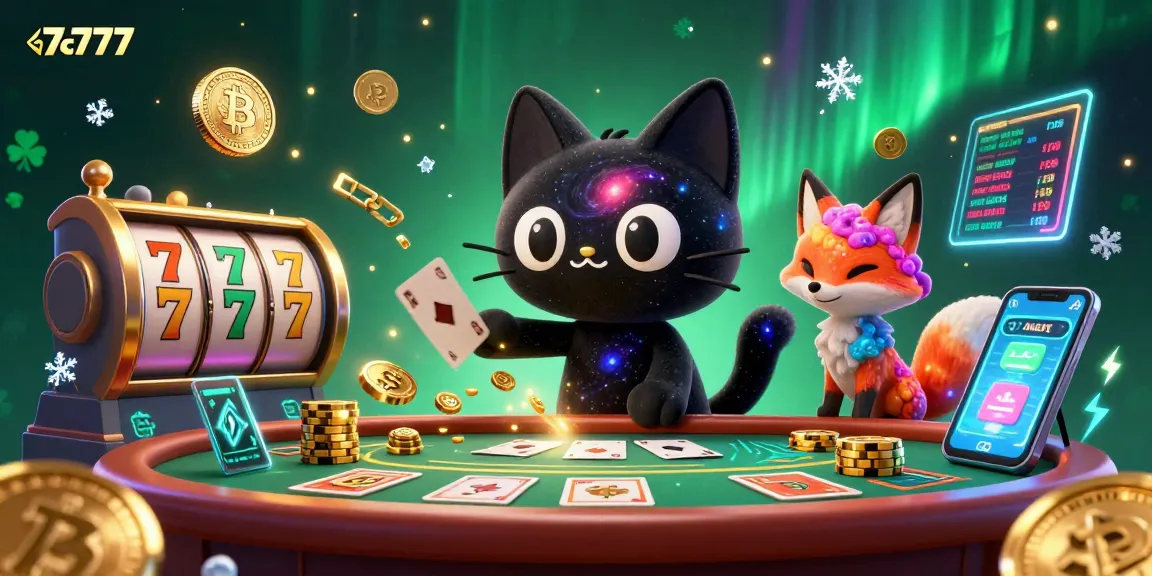 Experience the thrill of 7c777 in a vibrant cosmic casino with unique characters and crypto elements.