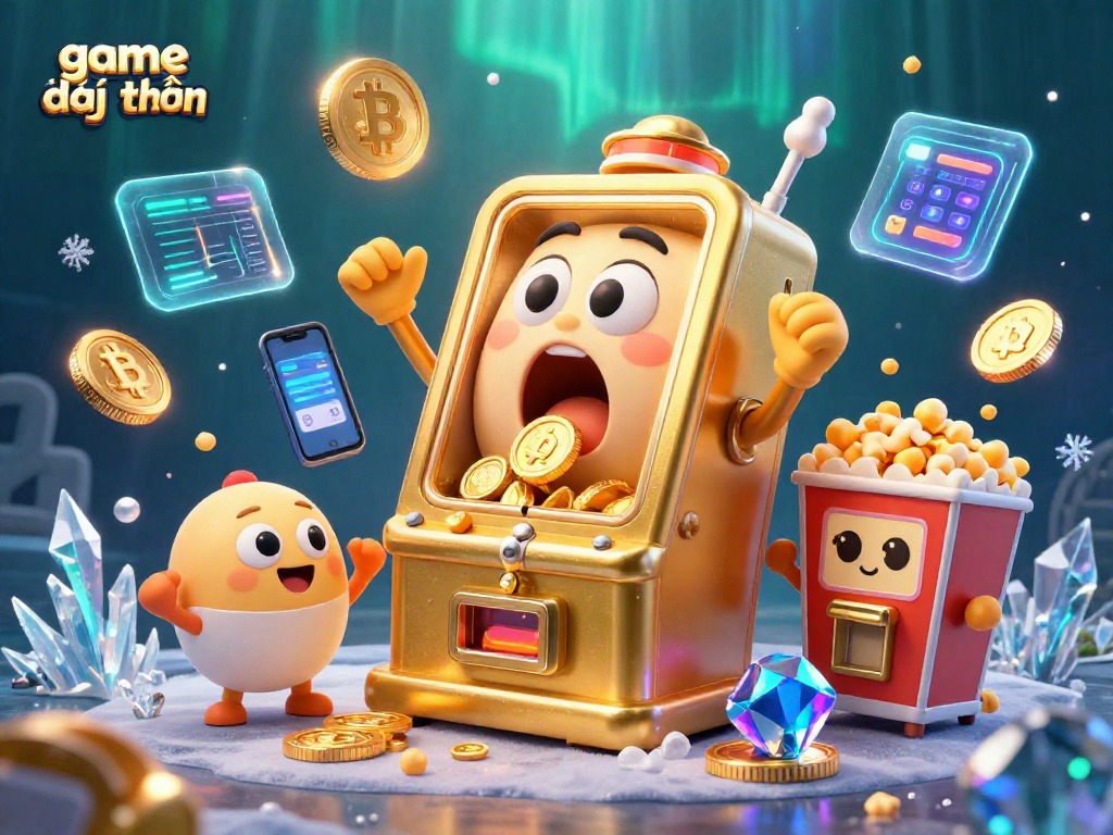 Experience game đổi thưởng excitement with a dynamic 3D jackpot celebration featuring golden slot machines.