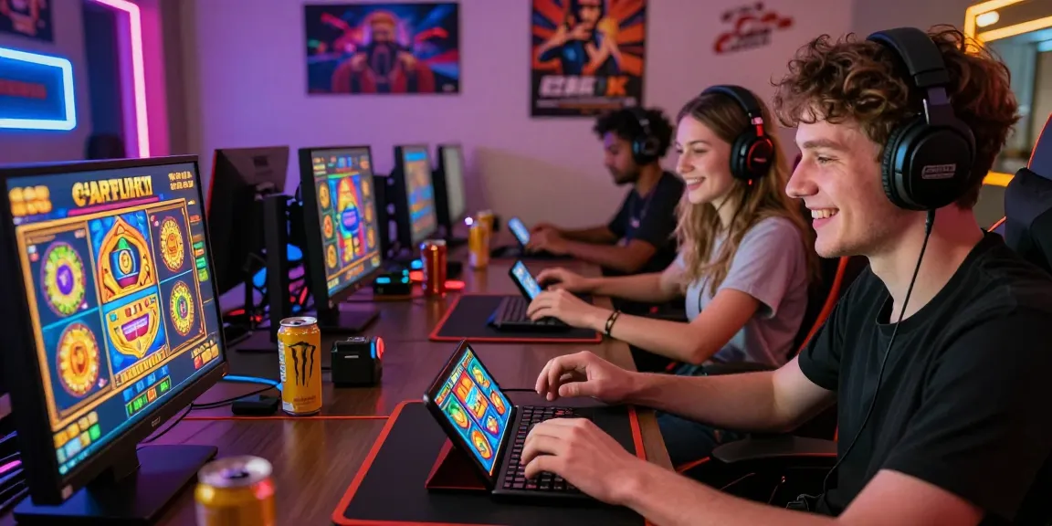 Engaging online gaming atmosphere at WD138 showing cara daftar wd138 on diverse devices with excited players.