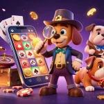 Experience the excitement of OKWIN with a 3D detective scene exploring casino clues and riches.
