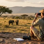 NAGA2000 traveler observing wildlife in Kidepo Valley National Park