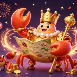 Experience thrilling gameplay with nhacaibetuytin featuring a golden crab emperor surrounded by vibrant casino elements!